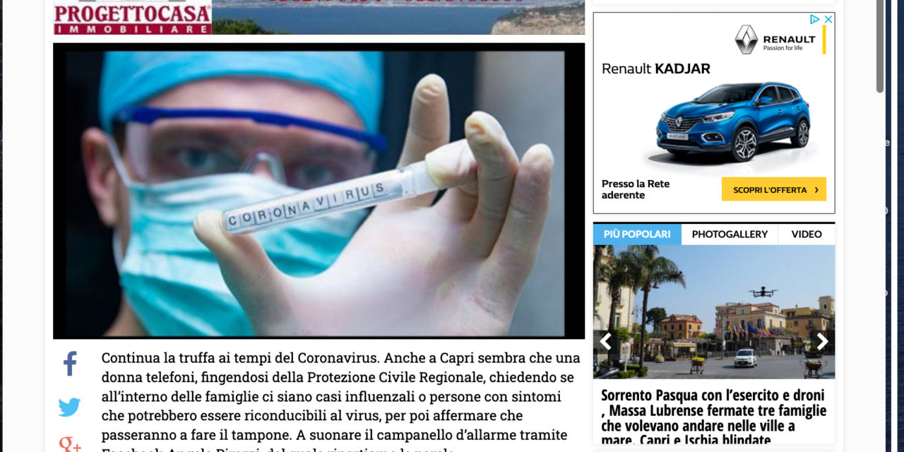 POSITANO NEWS NON TROVA LA SUA FAKE SU CAPRI il direttore cerca invano eppure basta andare ad un indirizzo web…